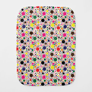 Multicolor polka dot pattern baby burp cloth