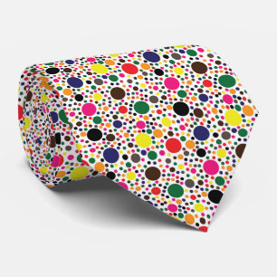 Multicolor polka dot pattern neck tie