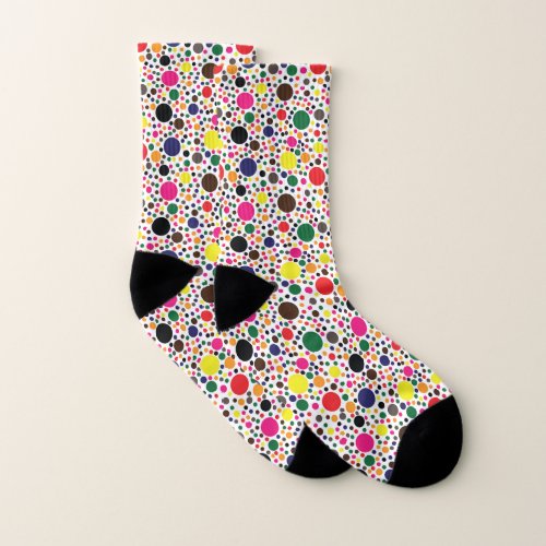 Multicolor polka dot pattern socks