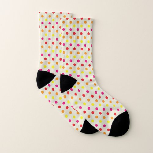 multicolor polka dot pattern socks