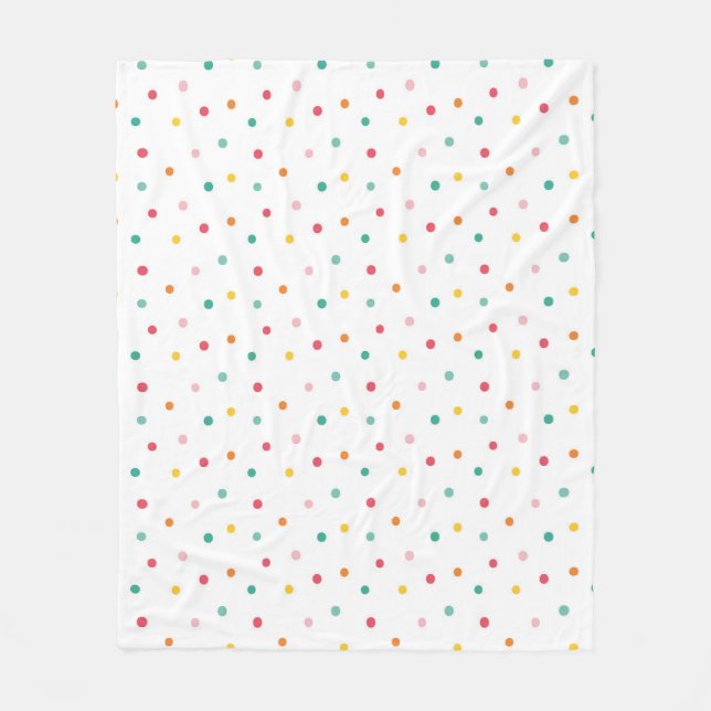 Multicolor Polka Dots Fleece Blanket (Front)