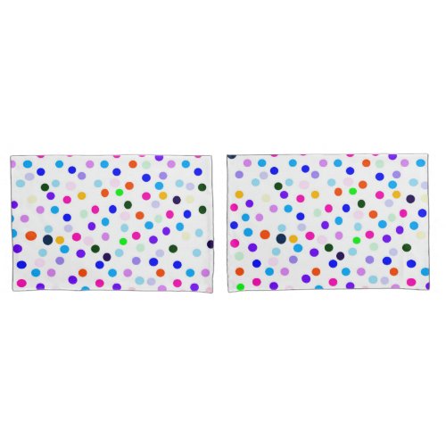 Multicolor Polka Dots Standard Pillowcases