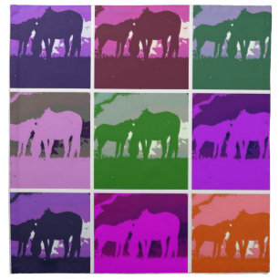 Multicolor Pop Art Horses Napkin