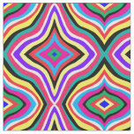 Multicolor Psychedelic Wavy Striped Rhombuses Fabric