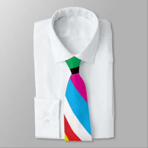 Multicolor Psychedelic Wavy Stripes Neck Tie