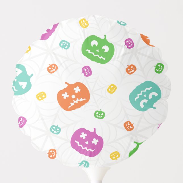 Multicolor Pumpkins Halloween Pattern Balloon (Front)