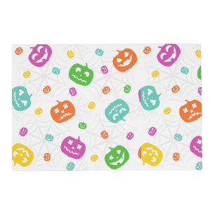 Multicolor Pumpkins Halloween Pattern Placemat
