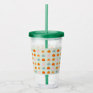   Multicolor Pumpkins Pattern Acrylic Tumbler