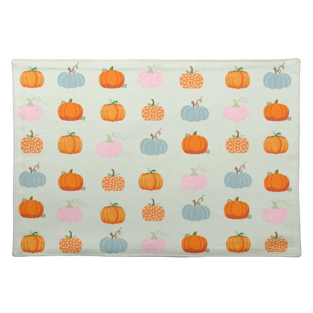   Multicolor Pumpkins Pattern Cloth Placemat (Front)