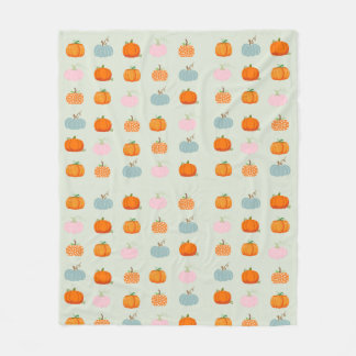 Multicolor Pumpkins Pattern Fleece Blanket