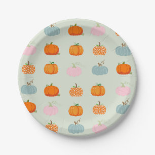 Multicolor Pumpkins Pattern Paper Plates