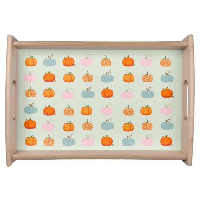 Multicolor Pumpkins Pattern Serving Tray (Front)