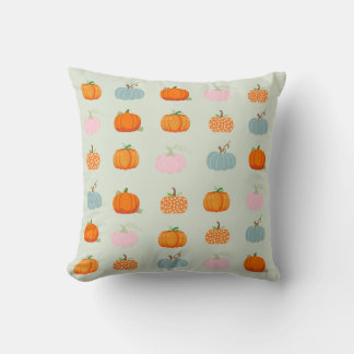  Multicolor Pumpkins Pattern Throw Pillow