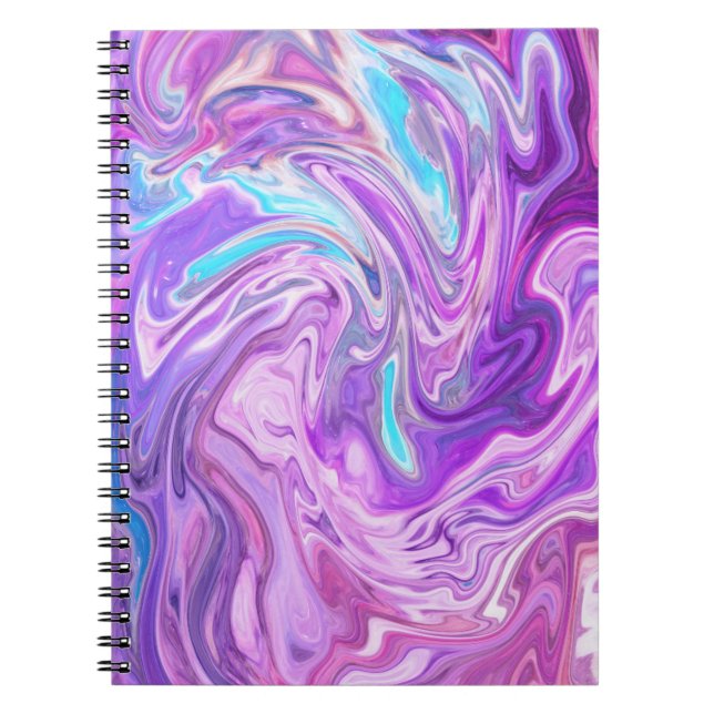 Multicolor Purple Marble Spiral Notebook (Front)