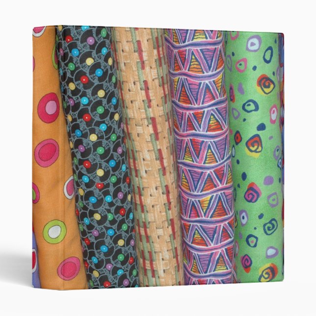 Multicolor Quilt Fabric Avery Binder (Front/Spine)