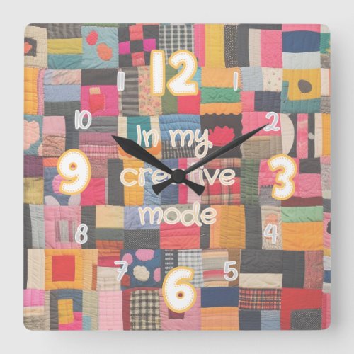 multicolor quilted_styled wall clock