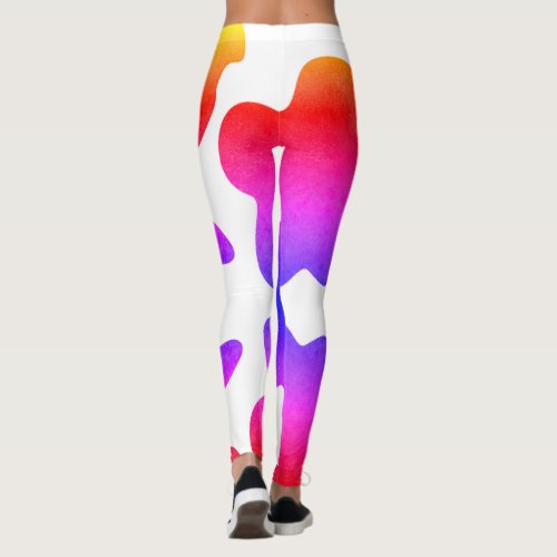 Multicolor rainbow design animal style spot leggings