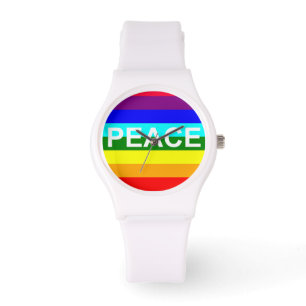 Multicolor Rainbow Peace Watch
