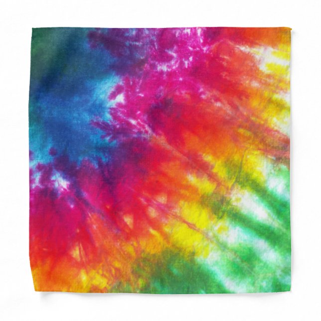 Multicolor Rainbow Tie-Dye Bandana (Front)