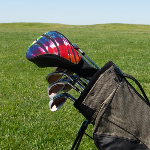 Multicolor Rainbow Tie_Dye Golf Head Cover