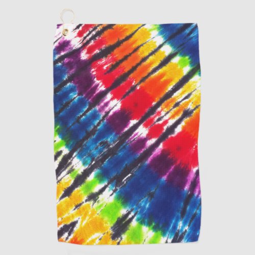 Multicolor Rainbow Tie_Dye Golf Towel