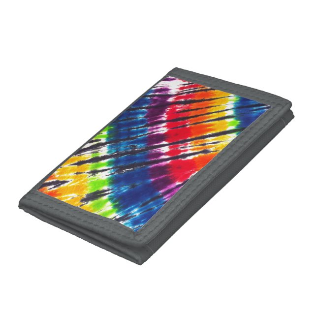 Multicolor Rainbow Tie-Dye Trifold Wallet (Bottom)