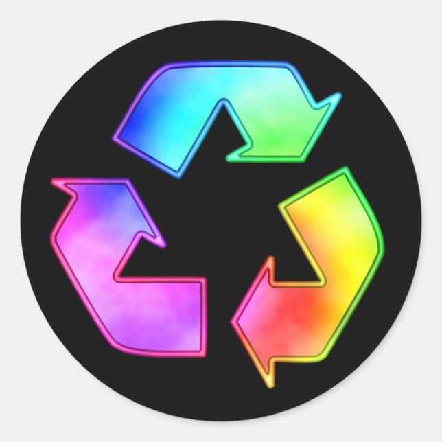 Multicolor Recycling Symbol Sticker (Front)