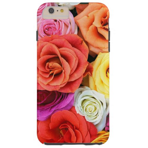 Multicolor Roses Pattern Design Tough iPhone 6 Plus Case