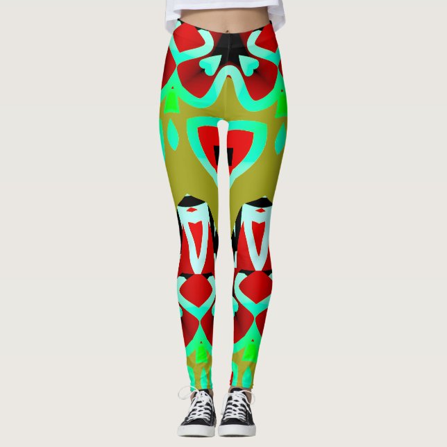 Multicolor seamless pattern "Ratti_Creative_Arts" Leggings (Front)