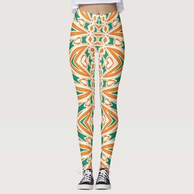 Multicolor seamless pattern "Ratti_Creative_Arts" Leggings (Front)