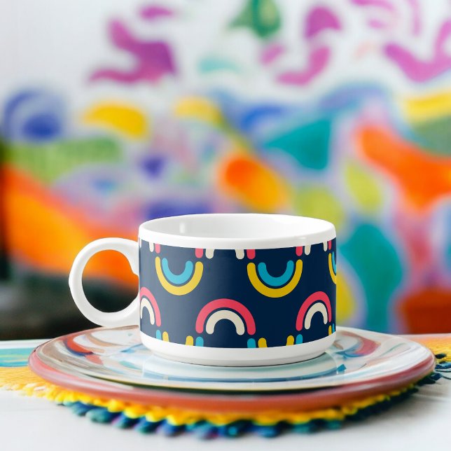 Multicolor semi-circle Pattern Bowl (Chili Bowl)