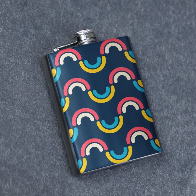 Multicolor semi-circle Pattern Flask (flask)