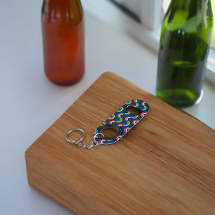 Multicolor semi-circle Pattern Keychain Bottle Opener