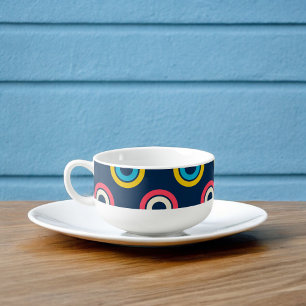 Multicolor semi-circle Pattern Soup Mug