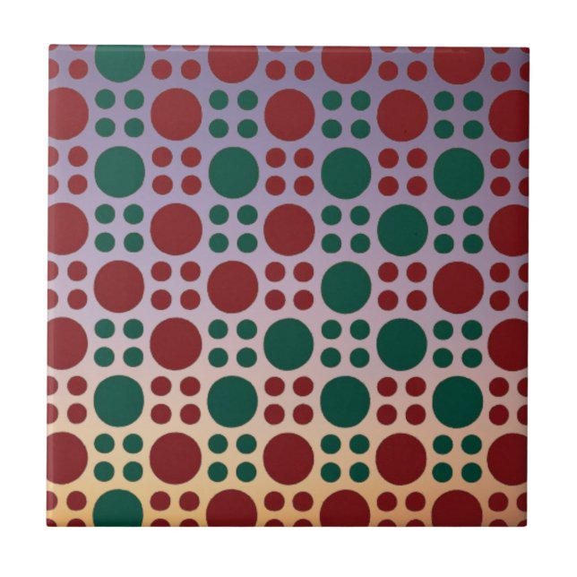 Multicolor shade Polka dot Ceramic Tile (Front)