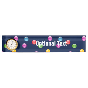 Multicolor Shiny Polkadot Confetti DIY Background Desk Name Plate