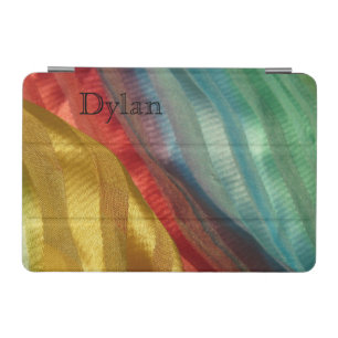 Multicolor Silk Fabric Photo with Name iPad Mini Cover