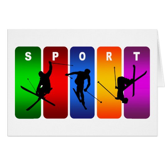Multicolor Ski Emblem Cards (Front Horizontal)