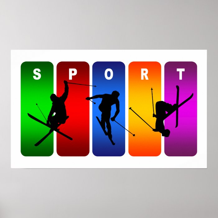 Multicolor Ski Emblem Poster