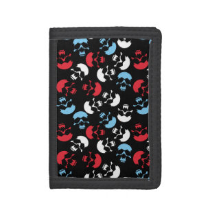 Multicolor Skull Pattern Trifold Wallet