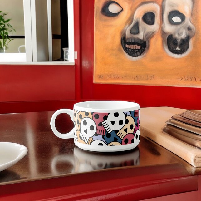 Multicolor Skulls Pattern Bowl (Chili Bowl)