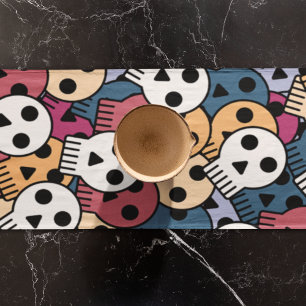 Multicolor Skulls Pattern Long Table Runner