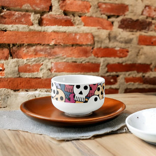 Multicolor Skulls Pattern Soup Mug