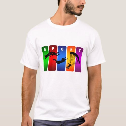 Multicolor Skydiving Emblem T_Shirt