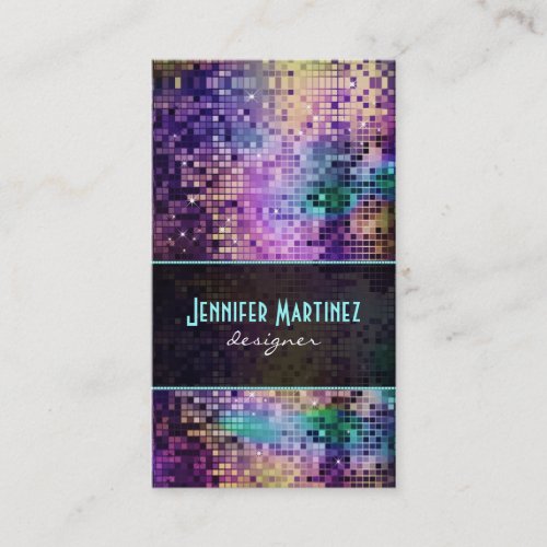 Multicolor Sparkles &amp; Glitter Pattern Business Card Templates