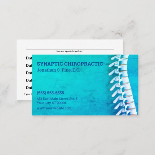 Multicolor Spine Art Chiropractic Appointment Card