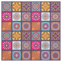 Multicolor spiritual mandala floral tiled pattern