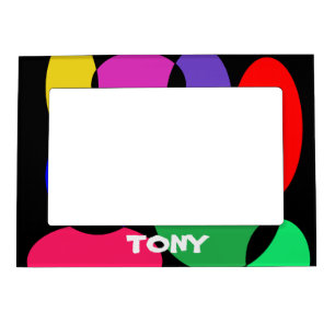 Multicolor spots on black magnetic frame