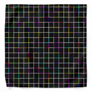 Multicolor Square Lined Pattern Bandana