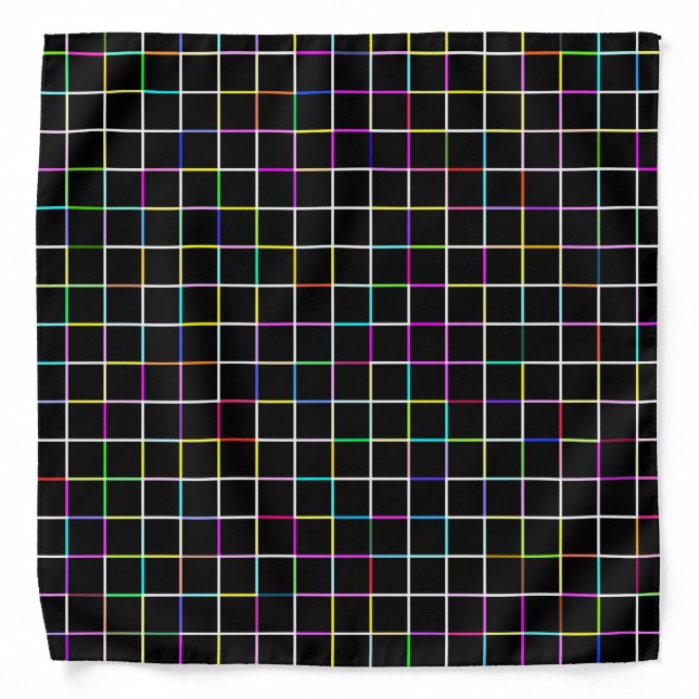 Multicolor Square Lined Pattern Bandana (Front)